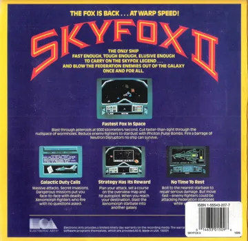 Skyfox II - The Cygnus Conflict box cover back